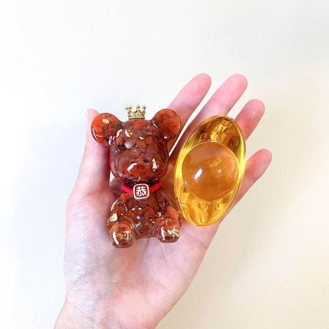 【Dawn Fashion 彤恩時尚】恭喜發財 水晶熊禮盒組 //開幕禮/中秋節禮物/居家擺飾