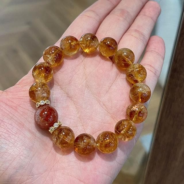 【LEESA】招財手鍊\能量水晶\開運手串\串珠手鍊\禮物\虎眼石手鍊\天然水晶\手串\本命年\黃塔金\天然石