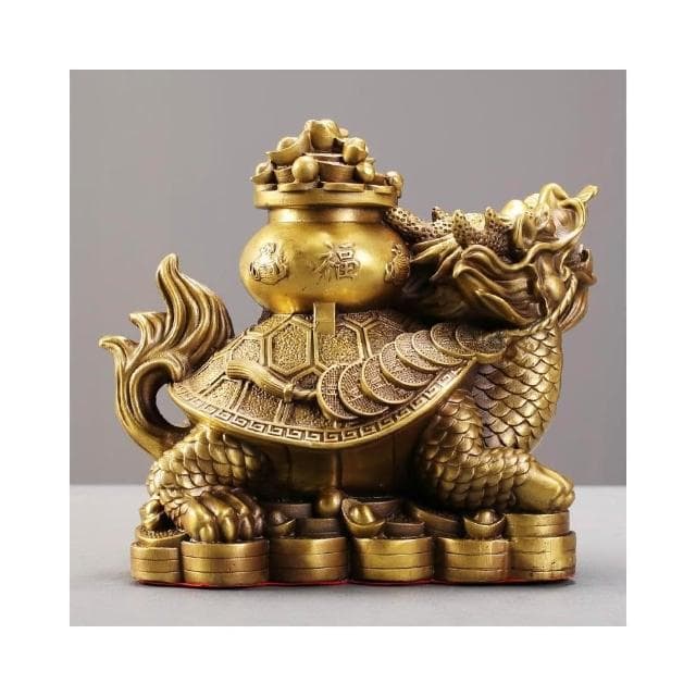 聚寶盆 龍龜黃銅擺件 工藝品 店鋪開業送禮 桌面裝飾品 全銅工藝品 擺飾