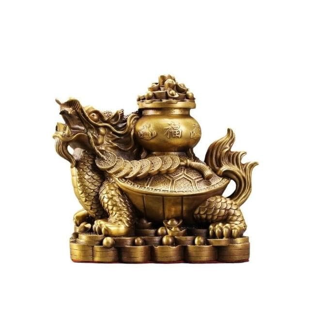 聚寶盆 龍龜黃銅擺件 工藝品 店鋪開業送禮 桌面裝飾品 全銅工藝品 擺飾