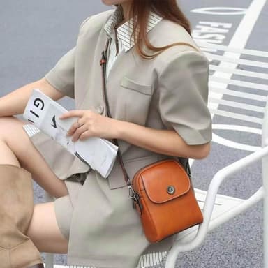 【KT DADA】馬鞍斜背包 真皮包包 包包女 斜背包 女包 牛皮包包 手機包 斜背小包 復古包包 可愛包包 生日禮物 實用禮物