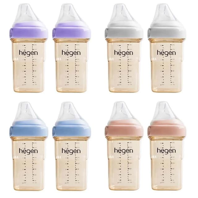 【hegen】PCTO™ 金色奇蹟PPSU多功能方圓型寬口奶瓶-240ml (雙瓶組) 防脹氣/新生適用(寶寶共和國)