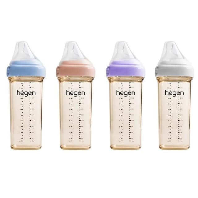 【hegen】PCTO™ 金色奇蹟PPSU多功能方圓型寬口奶瓶-330ml 防脹氣/擬乳奶嘴/6M+適用(寶寶共和國)