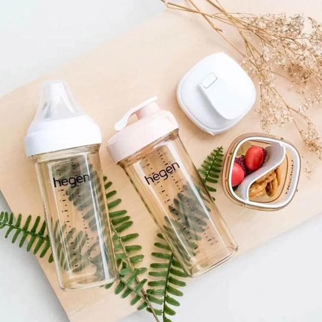 【hegen】PCTO™ 金色奇蹟PPSU多功能方圓型寬口奶瓶-330ml 防脹氣/擬乳奶嘴/6M+適用(寶寶共和國)