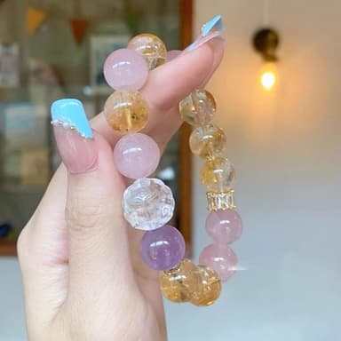 【LEESA】水晶手鍊\手串\黃水晶\水晶串珠\天然玉石\閨蜜手鍊\招財\開運手鍊\招桃花\飾品\手鍊\串珠手鍊\女生手鍊\禮物