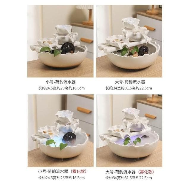 招財水流盆風水輪招財水車流水擺件聚寶盆時來運轉陶瓷流水盆流水擺飾水流擺件風水擺飾開幕喬遷禮物