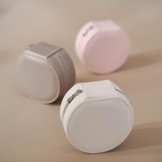 【Porabella】新款質感首飾盒 雙層半圓形珠寶盒 小巧輕便 絨布盒飾品盒 戒指項鍊耳環耳夾收納 飾品收納 交換禮物
