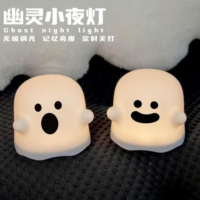 新品幽靈小夜燈拍拍情感燈USB可愛歐美風萬聖節禮物氛圍檯燈