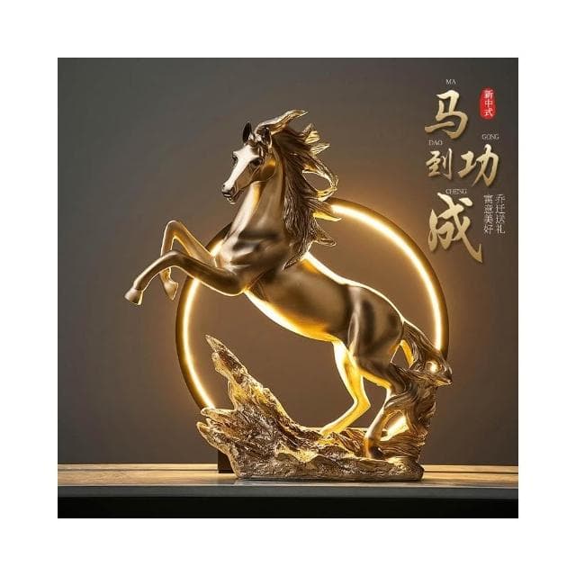 新中式馬到成功擺件 博古架擺件 輕奢客廳酒櫃裝飾品 家居桌面擺飾 辦公室書櫃裝飾 喬遷開業禮物