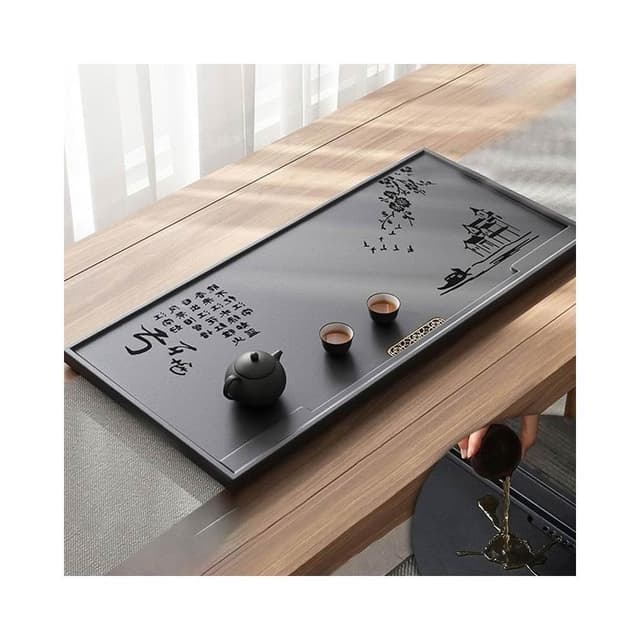 熱銷 烏金石茶盤 茶盤 石頭茶盤 石製茶盤 茶具 天然烏金石茶盤 茶臺 黑石茶盤 茶具 石茶盤 高檔茶盤