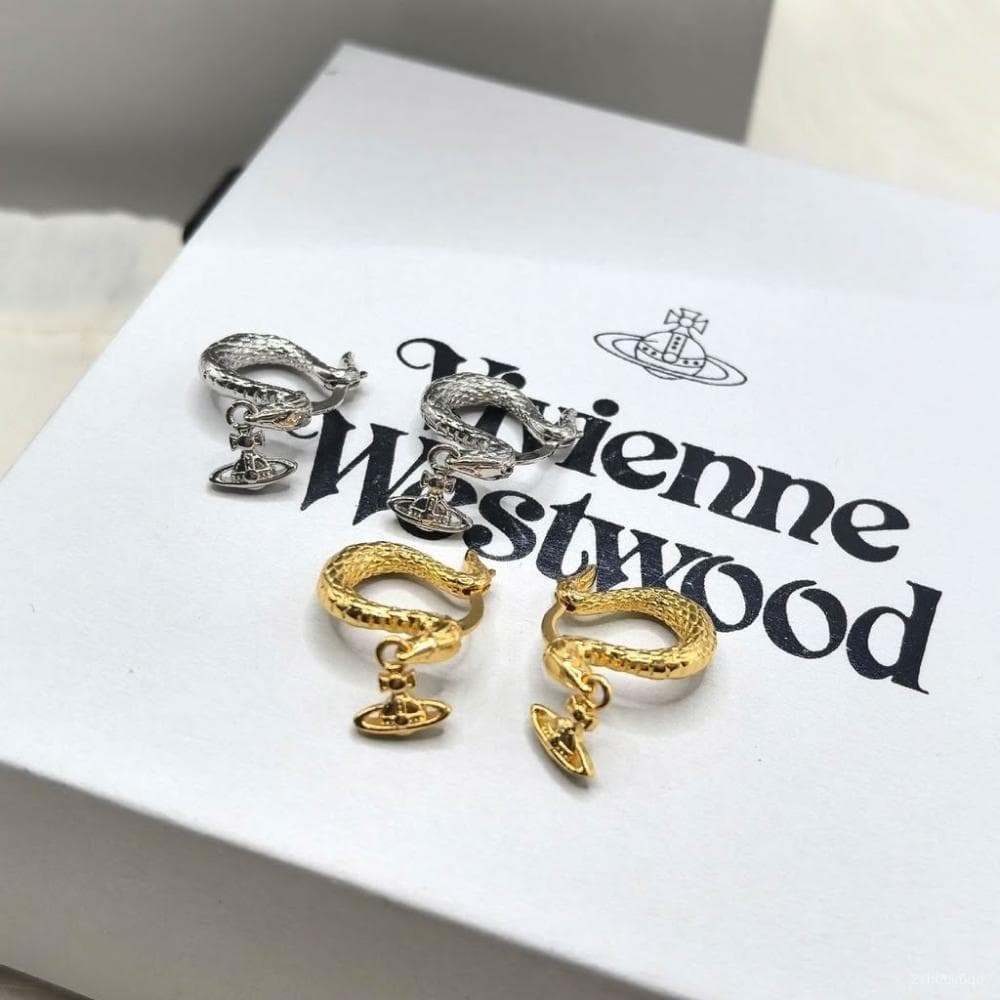  Vivienne Westwood蛇年限定款 小蛇orb土星耳圈耳環女 輕奢時尚星球耳墜