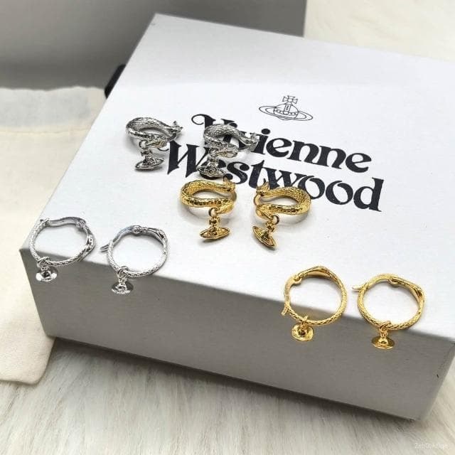  Vivienne Westwood蛇年限定款 小蛇orb土星耳圈耳環女 輕奢時尚星球耳墜