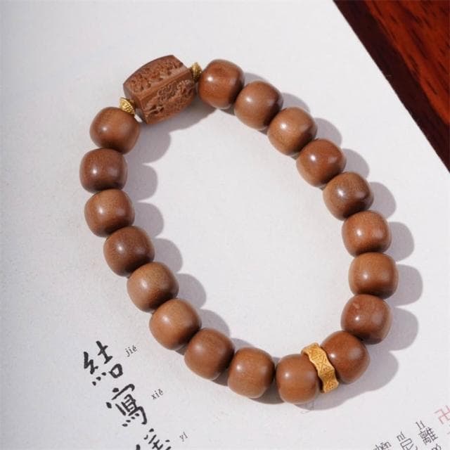 【巴黎精品】紐約精品 父親節禮物 現貨+預購 天然檀木佛珠紫檀手珠手鍊沉香木手串雕刻手鐲轉運(復古男女飾品a1ki71)