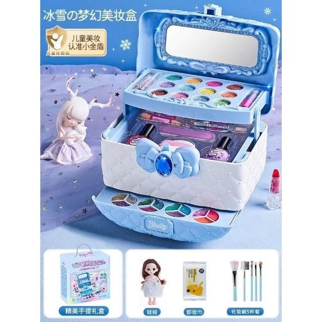 兒童化妝品玩具套裝無毒正品女孩的生日禮物小孩公主彩妝盒指甲油