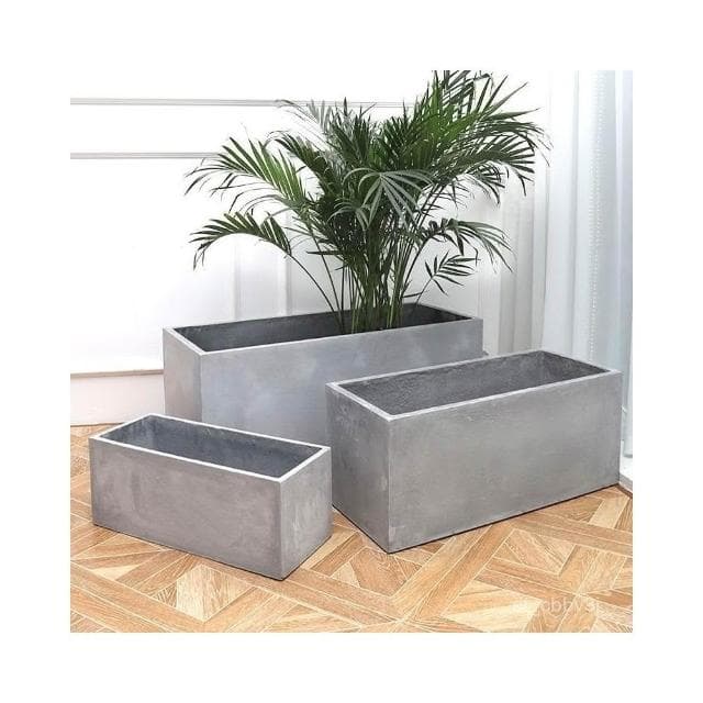 水泥花盆長方形瓷盆花卉植物盆栽花瓶批髮大號種菜高檔客廳上檔次 長方形花盆 大花盆 花箱 別墅花盆