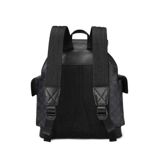 【米蘭精品】現貨秒發 後背包皮革雙肩包印花潮流時尚大容量男包包父親節情人節生日禮物74cv1