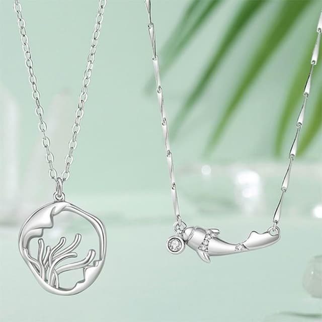 【巴黎精品】紐約精品 現貨+預購 頂級925純銀項鍊鎖骨鏈情人節禮物情侶對鍊配件-海葵與小丑魚情侶項鍊2款a1kp35