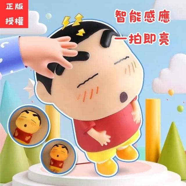 蠟筆小新拍拍燈 可愛小夜燈 3D床頭燈 造型助眠燈 小白小夜燈  交換禮物 捏捏可發亮 聖誕禮物