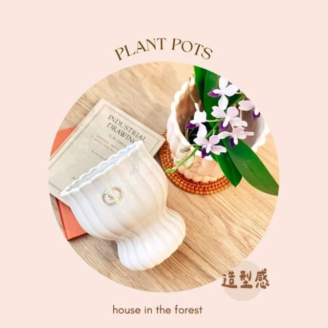 陶盆 花瓶曲線陶盆 花盆 花器 陶藝品 植栽布置 觀葉植物