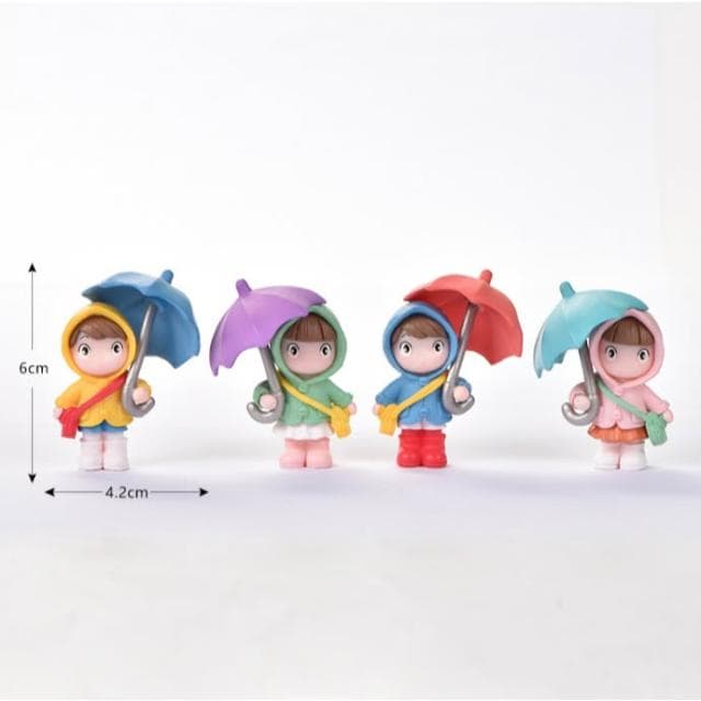 沐晨植物園｜微景觀 撐傘女孩 雨衣女孩 多肉 園藝造景 盆栽裝飾 擺件 公仔