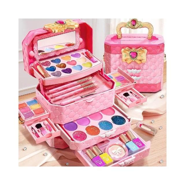 音樂兒童化妝品手提箱玩具套裝小女孩生日禮物小公主彩妝盒指甲油
