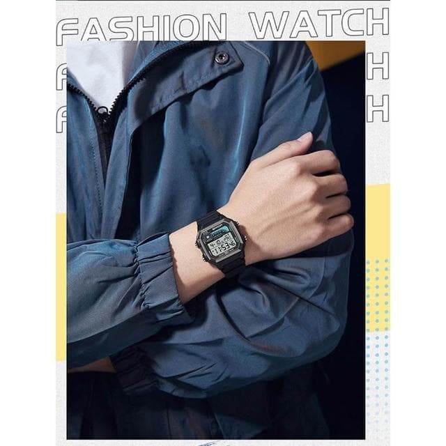 2025新款方形手錶男款男生高中學生防水夜光鬧鐘電子手錶運動專用