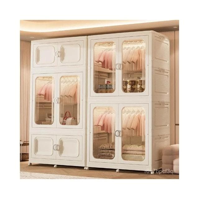 超大號90CM折疊兒童衣櫃寶寶衣物收納櫃塑料嬰兒衣櫥免安裝儲物櫃 折疊櫃 收納櫃 衣櫃衣櫥 收納箱 大容量儲物櫃 整理箱