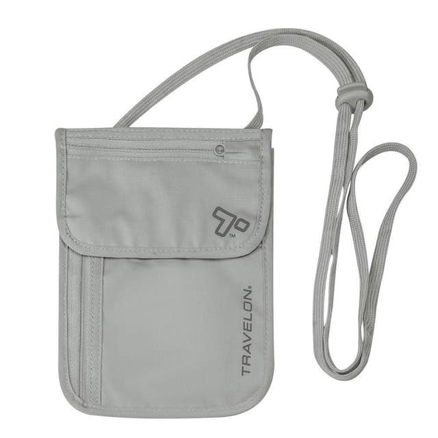 【Travelon】美國 防盜包 RFID BLOCKING 隱藏式錢包 出國旅遊 隨身包 護照包 灰 TL-12998