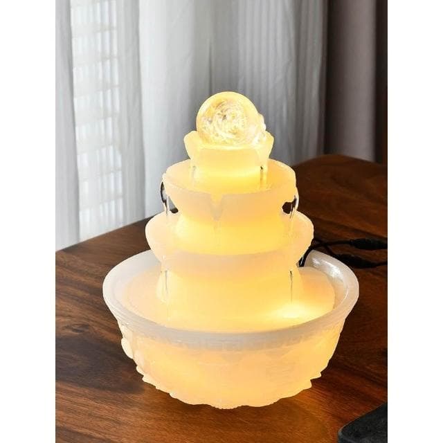 中式桌面流水擺件迴圈水景辦公家居風水輪裝飾品開業喬遷招財禮品