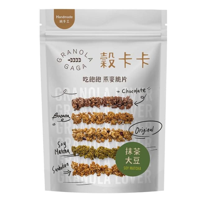 【GRANOLA GAGA 穀卡卡】燕麥脆片500g (抹茶大豆;高纖低卡/植物蛋白/早餐麥片/零嘴餅乾)