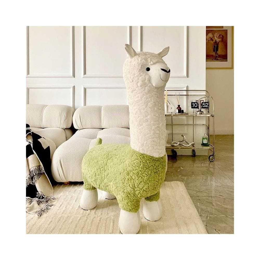 客廳公仔椅 造型動物椅羊驼座椅凳子坐椅动物坐凳落地网红摆件客厅装饰乔迁新居搬家礼物