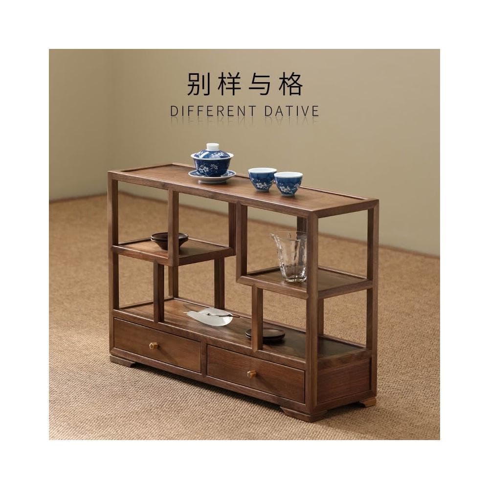 北美黑胡桃木茶具多層中式多寶閣博古架紫砂壺桌面展示瀝水置物架