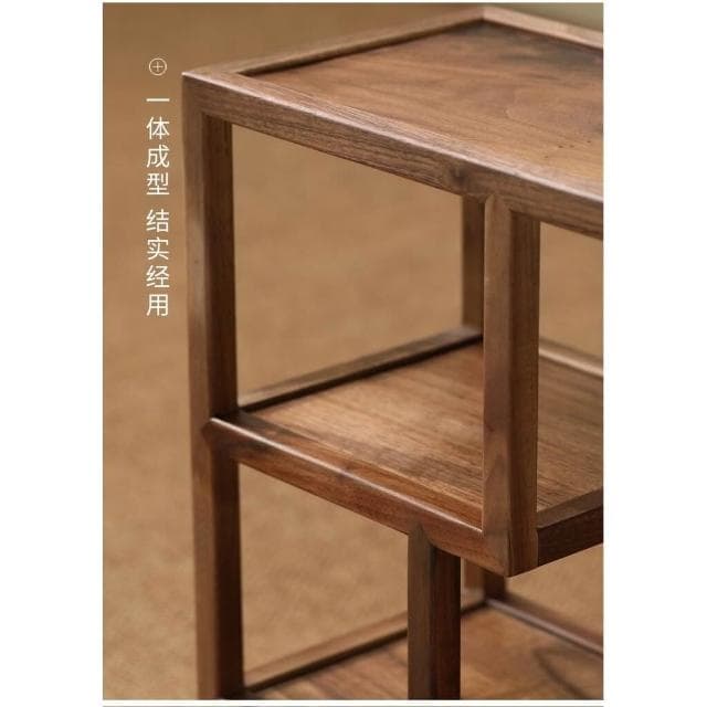 北美黑胡桃木茶具多層中式多寶閣博古架紫砂壺桌面展示瀝水置物架