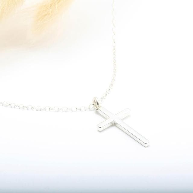 【Angel & Me】十字架 (大) s925 純銀 項鍊 基督 福音 受洗 生日禮物