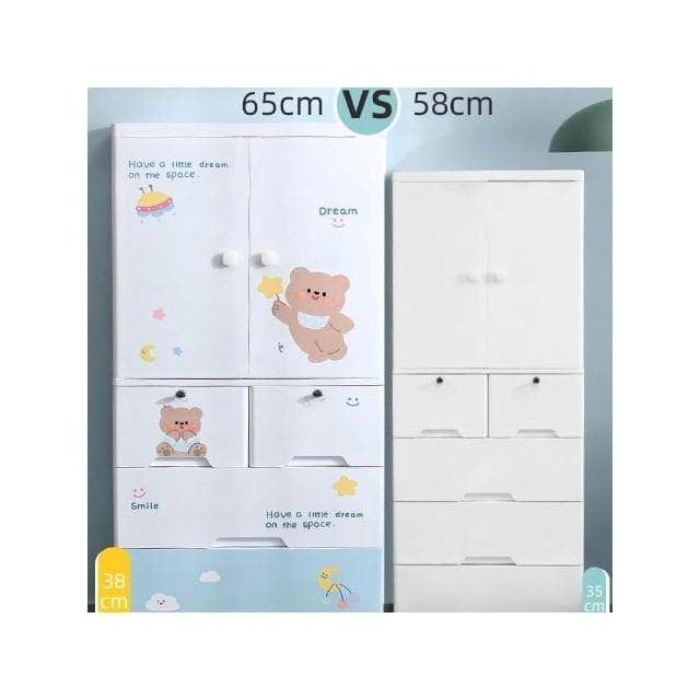 兒童衣櫃 家用臥室塑料儲物櫃 雙開門 寶寶嬰兒衣服收納櫃 衣櫥 櫃子 櫥櫃 