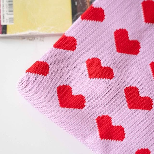 【AHUA 阿華有事嗎】AHUA阿華有事嗎 韓系包包 滿版愛心針織手提包 B0076 韓妞必備包 百搭配件 包包 袋子 手袋 肩包 日系