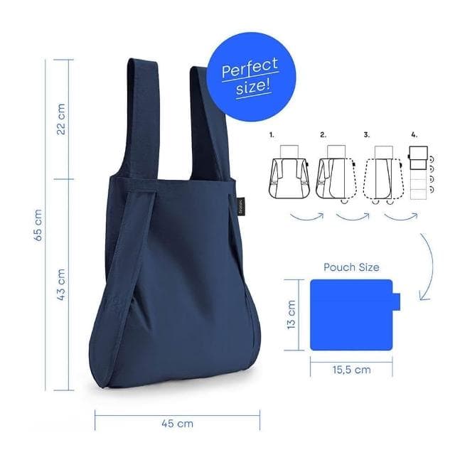 【Notabag】德國三用後背包 (海軍藍;諾特包/環保袋/購物袋/折疊口袋包/企業採購/商務禮品/交換禮物/生日禮物)
