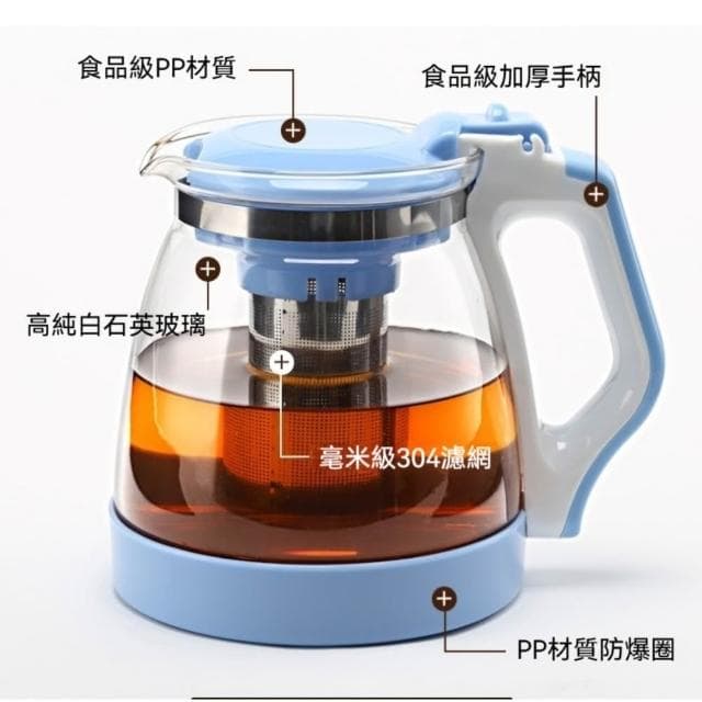 耐熱玻璃泡茶壺 大容量過濾花茶壺 沖茶器單壺水壺飯店套裝茶壺茶具