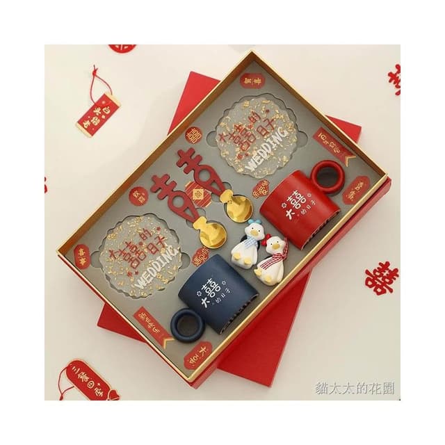 馬克對杯 結婚伴手禮馬克杯禮盒組 有意義的禮物 結婚對杯 情侶對杯 結婚禮物送新人新婚情侶杯子套裝訂婚禮品