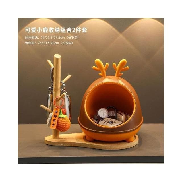 熱銷小鹿玄關鑰匙收納盒擺件入戶門口鞋櫃客廳家居裝飾品喬遷新居禮物