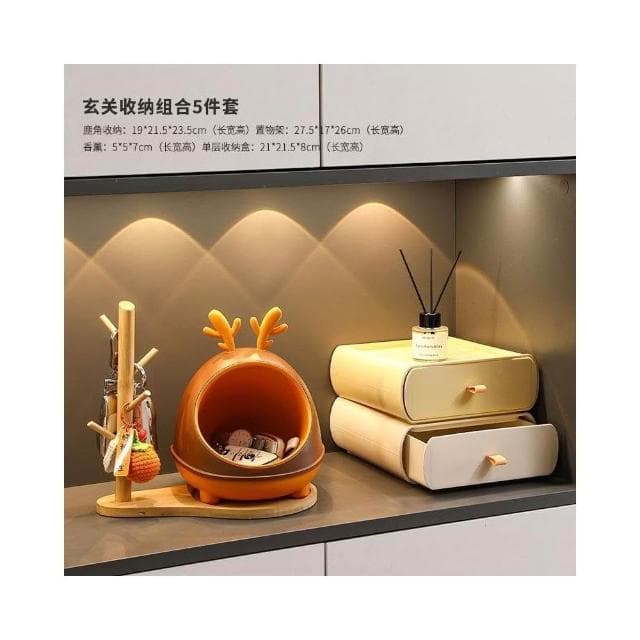 熱銷小鹿玄關鑰匙收納盒擺件入戶門口鞋櫃客廳家居裝飾品喬遷新居禮物