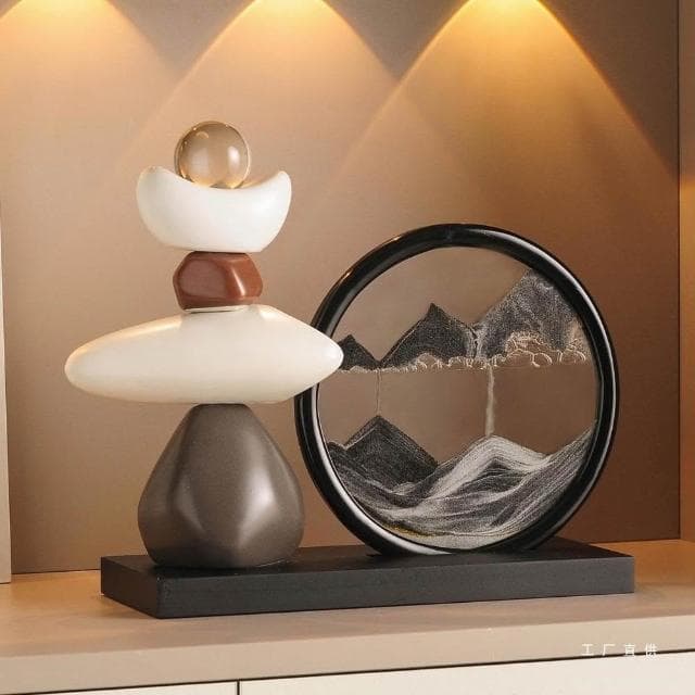 免運熱銷流沙畫擺件辦公室客廳酒櫃電視櫃玄關擺裝飾品喬遷禮物流沙畫擺件