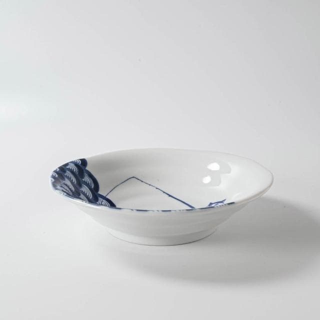 【美濃燒】SHICHITA 貓咪系列陶瓷淺碗 16.5cm (青海波;小碗/飯碗)