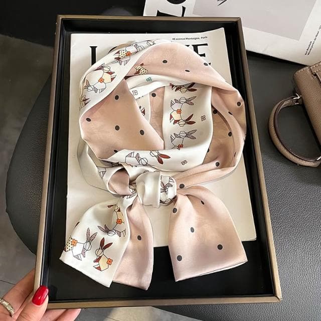 🎗飾間首飾鋪 小長條方巾絲巾女春秋夏季搭配襯衫圍脖子護頸薄圍巾裝飾領帶飄帶