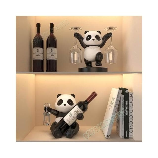 酒架葡萄酒架紅酒收納酒瓶酒杯展示架輕奢高檔紅酒架熊貓擺件客廳餐邊櫥櫃杯架酒櫃裝飾品喬遷新居禮物