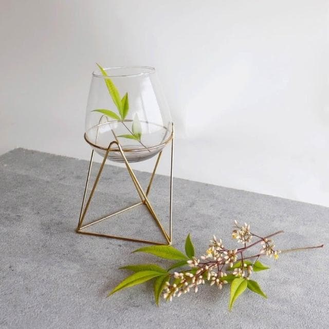 ［拾憩］CREER 簡約支架玻璃花瓶(插花 花器 鮮花 乾燥花 透明花瓶 擴香瓶 生態瓶 裝飾 佈置)