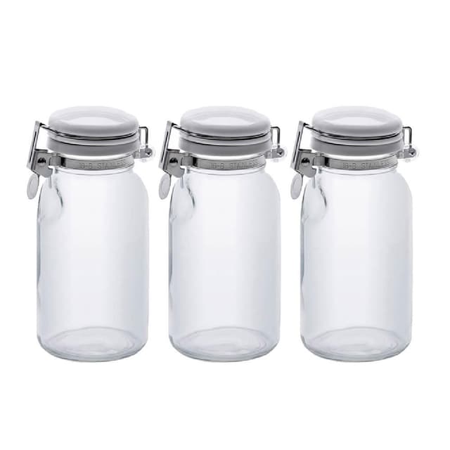【Seisho 星硝】日本製按壓式玻璃密封醬料瓶300ml-3入組 (油醋瓶/調味料罐/油瓶/醃漬瓶/醬油瓶)