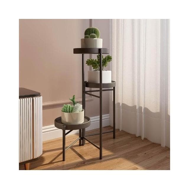 跨境簡易折疊鐵藝花架陽臺室內金屬植物架廠家批發落地小型盆栽架