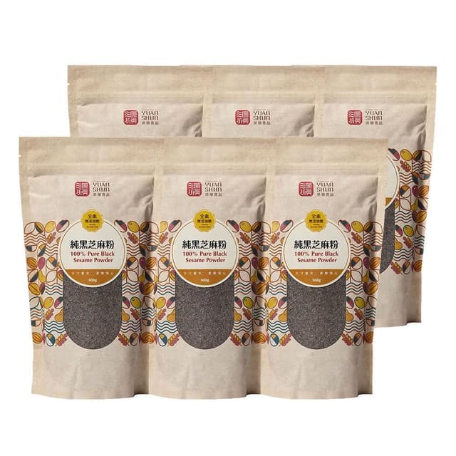 【源順】純黑芝麻粉400g-6入組 (全素/無糖/五穀粉/芝麻糊/精力湯)