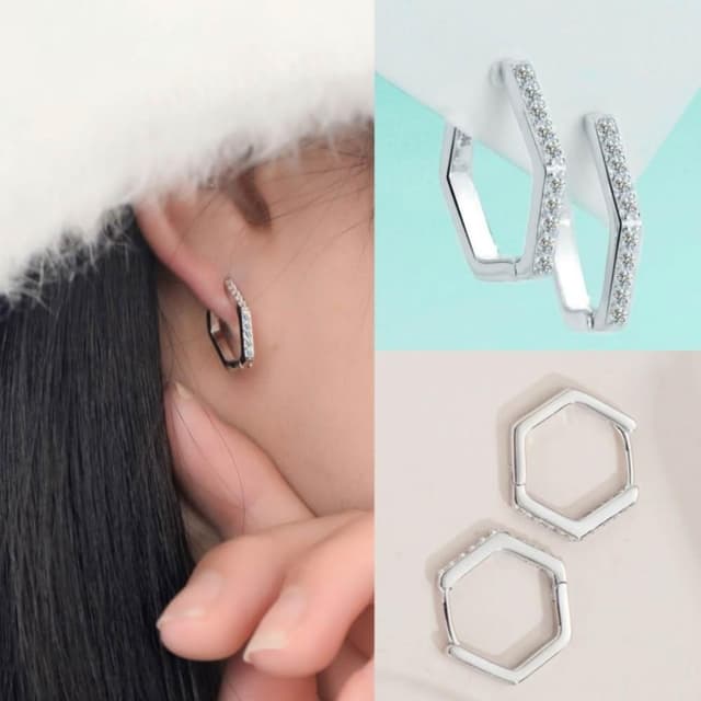 【米蘭精品】現貨+預購 頂級莫桑鑽石耳環925純銀女銀飾(潮流排鑽耳扣女飾品74lr81)